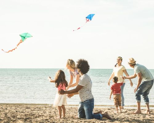 Fly Kites on a Beach